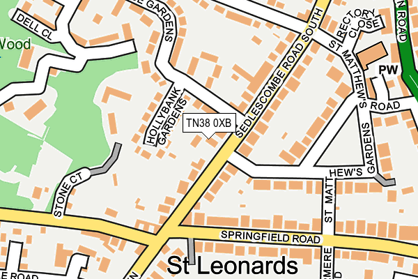 TN38 0XB map - OS OpenMap – Local (Ordnance Survey)