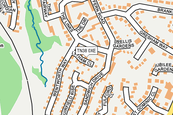 TN38 0XE map - OS OpenMap – Local (Ordnance Survey)