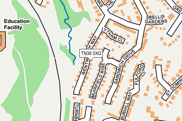 TN38 0XG map - OS OpenMap – Local (Ordnance Survey)