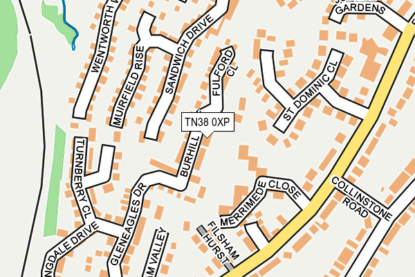 TN38 0XP map - OS OpenMap – Local (Ordnance Survey)