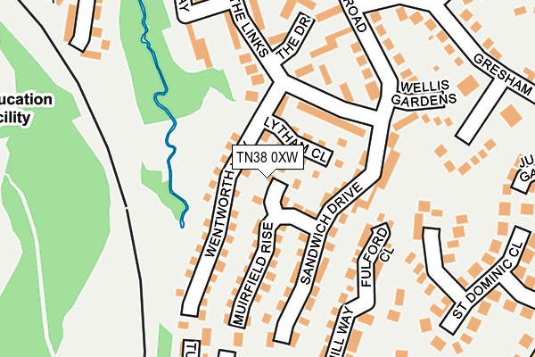 TN38 0XW map - OS OpenMap – Local (Ordnance Survey)
