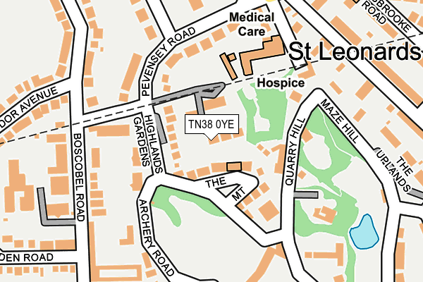 TN38 0YE map - OS OpenMap – Local (Ordnance Survey)