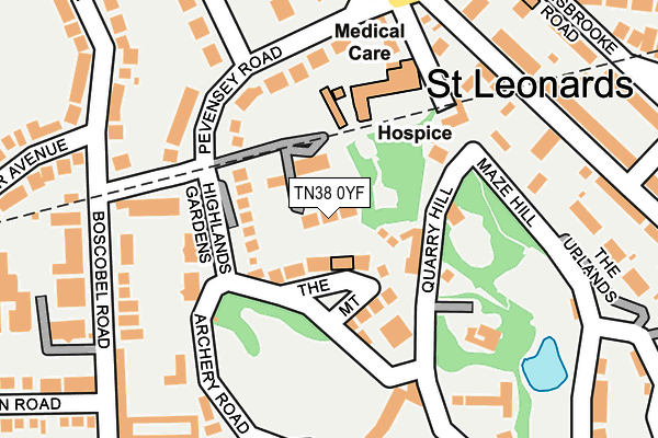 TN38 0YF map - OS OpenMap – Local (Ordnance Survey)