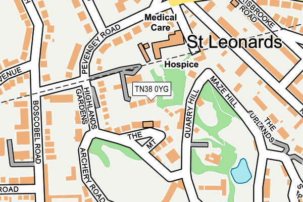TN38 0YG map - OS OpenMap – Local (Ordnance Survey)