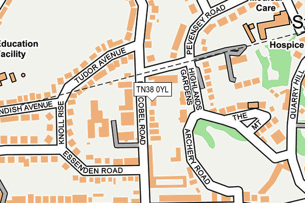 TN38 0YL map - OS OpenMap – Local (Ordnance Survey)