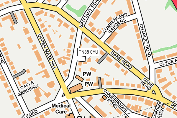 TN38 0YU map - OS OpenMap – Local (Ordnance Survey)