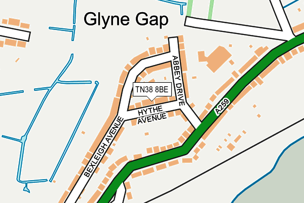 TN38 8BE map - OS OpenMap – Local (Ordnance Survey)