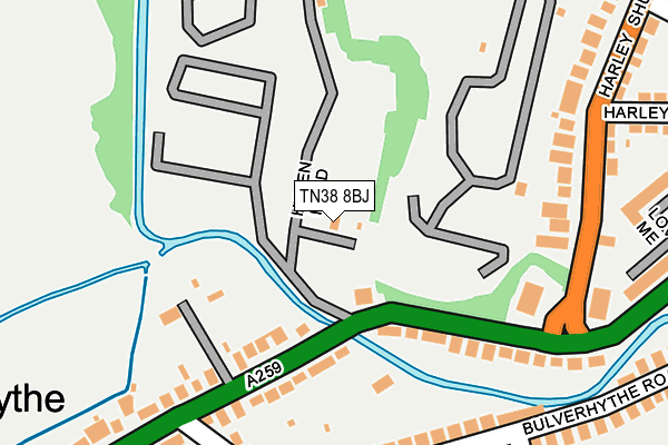 TN38 8BJ map - OS OpenMap – Local (Ordnance Survey)