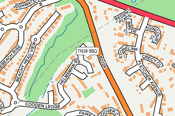 TN38 8BQ map - OS OpenMap – Local (Ordnance Survey)