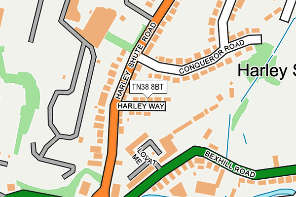 TN38 8BT map - OS OpenMap – Local (Ordnance Survey)