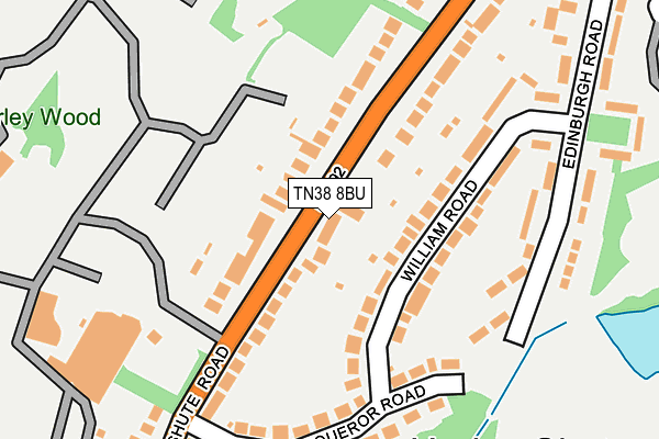 TN38 8BU map - OS OpenMap – Local (Ordnance Survey)
