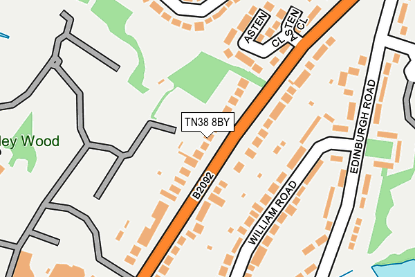 TN38 8BY map - OS OpenMap – Local (Ordnance Survey)