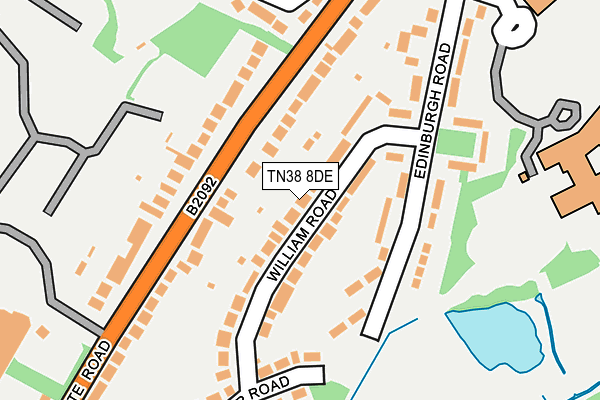 TN38 8DE map - OS OpenMap – Local (Ordnance Survey)
