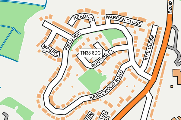TN38 8DG map - OS OpenMap – Local (Ordnance Survey)