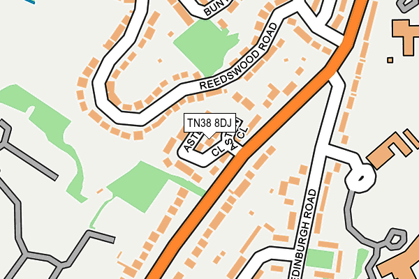 TN38 8DJ map - OS OpenMap – Local (Ordnance Survey)