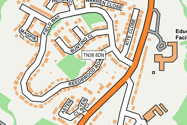 TN38 8DN map - OS OpenMap – Local (Ordnance Survey)