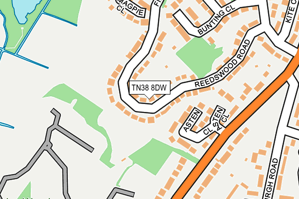 TN38 8DW map - OS OpenMap – Local (Ordnance Survey)