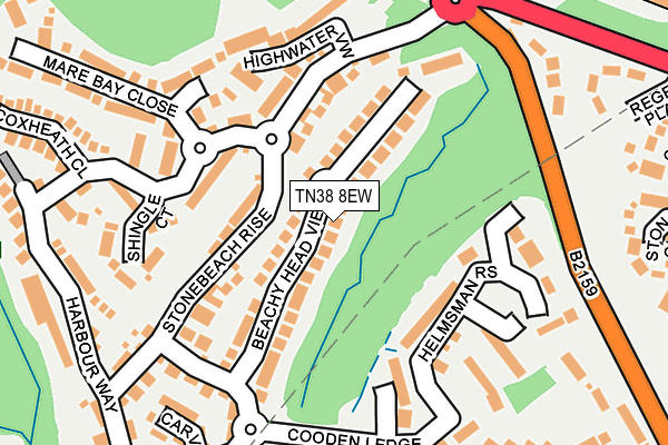 TN38 8EW map - OS OpenMap – Local (Ordnance Survey)