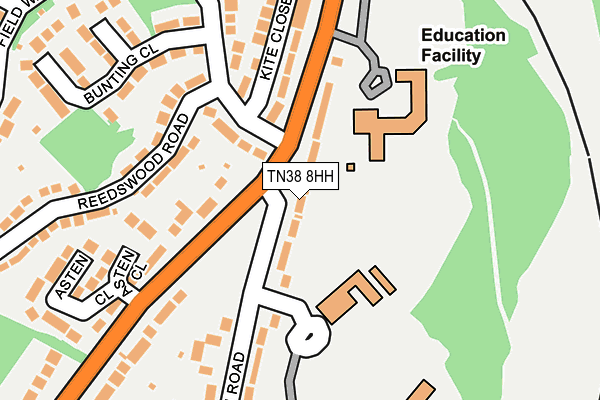 TN38 8HH map - OS OpenMap – Local (Ordnance Survey)