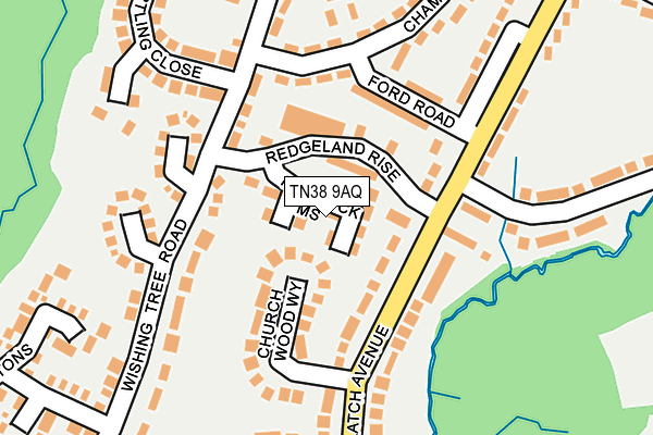 TN38 9AQ map - OS OpenMap – Local (Ordnance Survey)