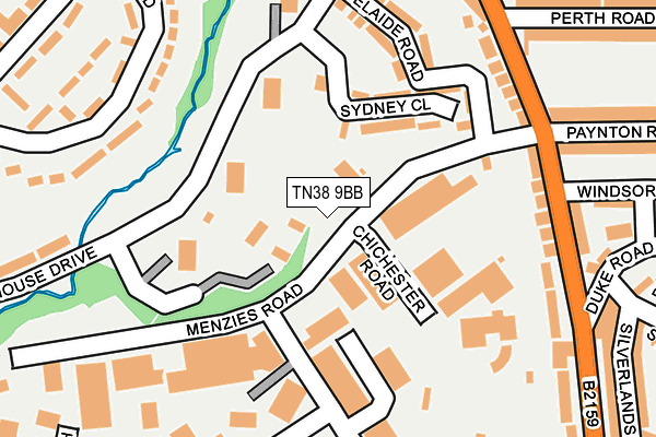 TN38 9BB map - OS OpenMap – Local (Ordnance Survey)