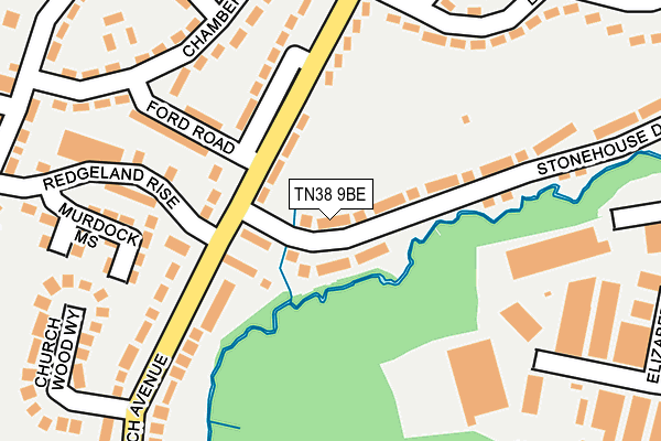 TN38 9BE map - OS OpenMap – Local (Ordnance Survey)