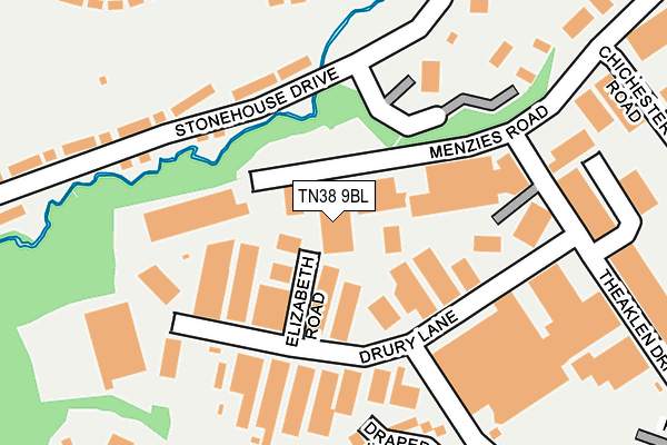 TN38 9BL map - OS OpenMap – Local (Ordnance Survey)