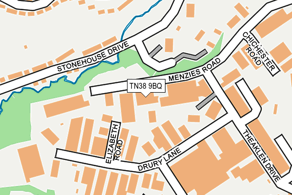 TN38 9BQ map - OS OpenMap – Local (Ordnance Survey)