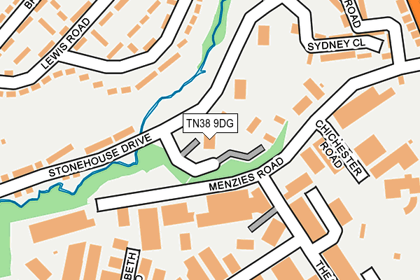 TN38 9DG map - OS OpenMap – Local (Ordnance Survey)