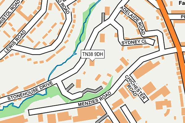 TN38 9DH map - OS OpenMap – Local (Ordnance Survey)
