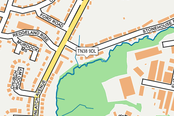 TN38 9DL map - OS OpenMap – Local (Ordnance Survey)