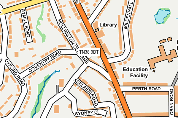 TN38 9DT map - OS OpenMap – Local (Ordnance Survey)