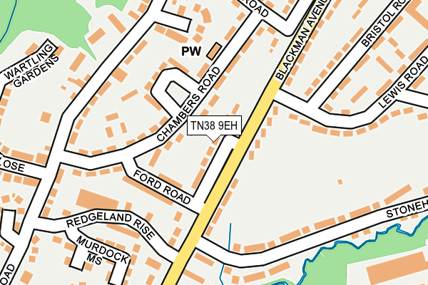 TN38 9EH map - OS OpenMap – Local (Ordnance Survey)