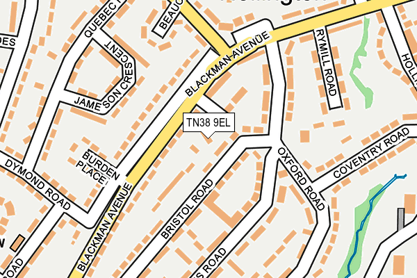 TN38 9EL map - OS OpenMap – Local (Ordnance Survey)