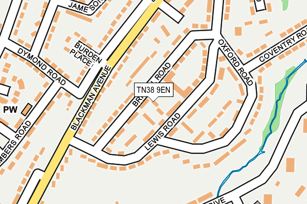 TN38 9EN map - OS OpenMap – Local (Ordnance Survey)