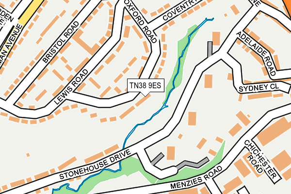 TN38 9ES map - OS OpenMap – Local (Ordnance Survey)