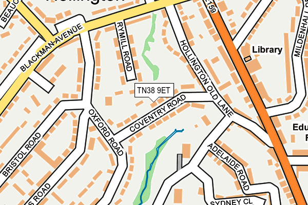 TN38 9ET map - OS OpenMap – Local (Ordnance Survey)