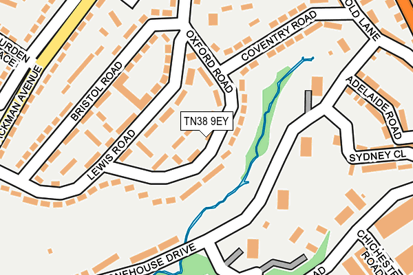 TN38 9EY map - OS OpenMap – Local (Ordnance Survey)