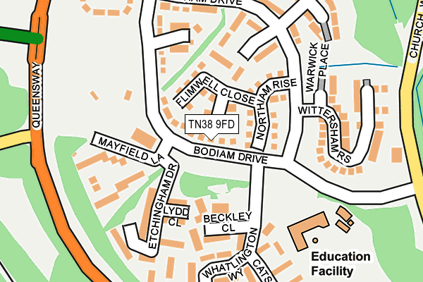 TN38 9FD map - OS OpenMap – Local (Ordnance Survey)