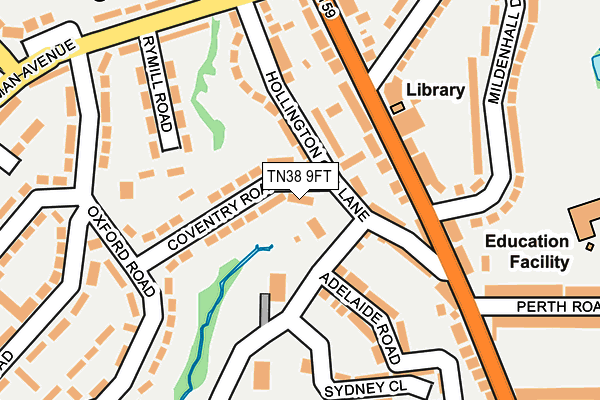TN38 9FT map - OS OpenMap – Local (Ordnance Survey)