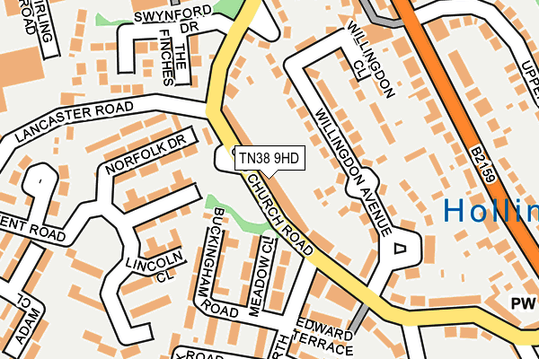 TN38 9HD map - OS OpenMap – Local (Ordnance Survey)
