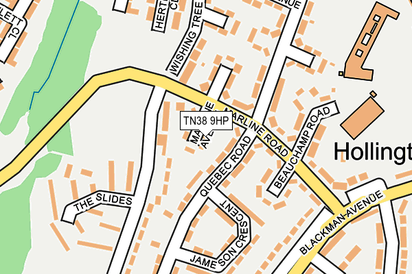 TN38 9HP map - OS OpenMap – Local (Ordnance Survey)