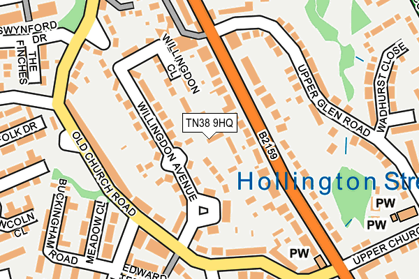 TN38 9HQ map - OS OpenMap – Local (Ordnance Survey)
