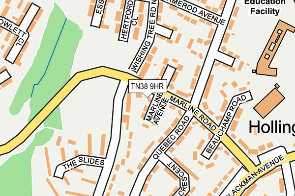 TN38 9HR map - OS OpenMap – Local (Ordnance Survey)