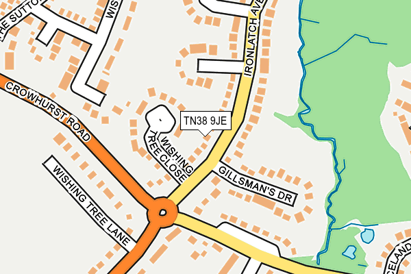 TN38 9JE map - OS OpenMap – Local (Ordnance Survey)