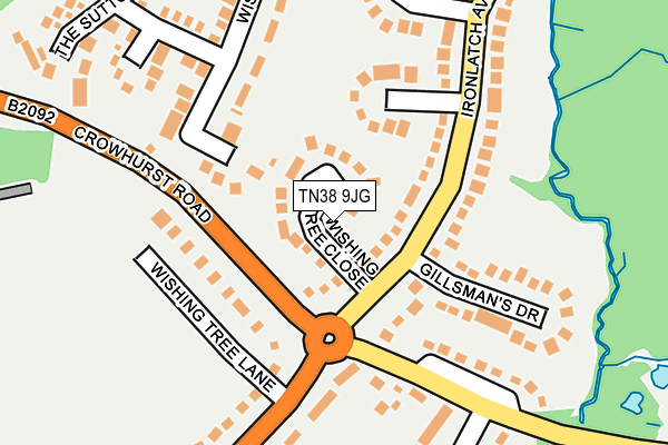 TN38 9JG map - OS OpenMap – Local (Ordnance Survey)