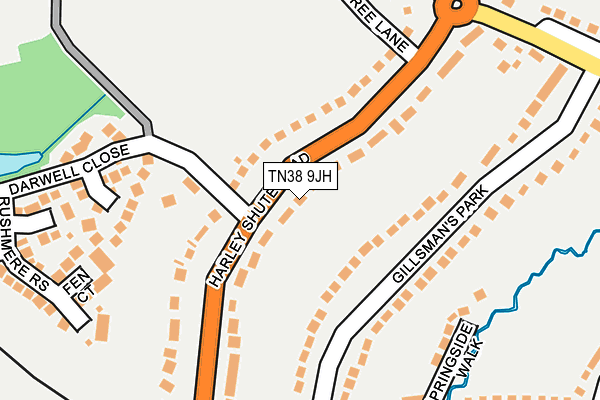 TN38 9JH map - OS OpenMap – Local (Ordnance Survey)