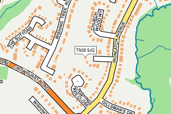 TN38 9JQ map - OS OpenMap – Local (Ordnance Survey)