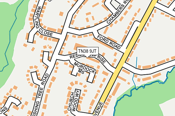 TN38 9JT map - OS OpenMap – Local (Ordnance Survey)