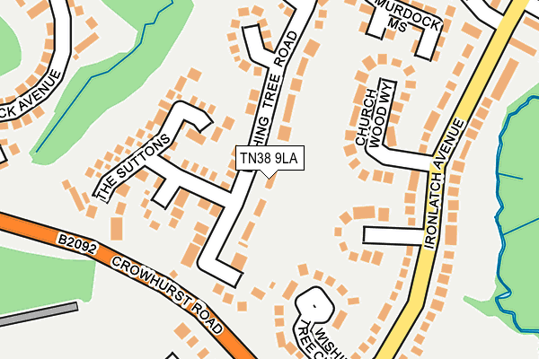 TN38 9LA map - OS OpenMap – Local (Ordnance Survey)